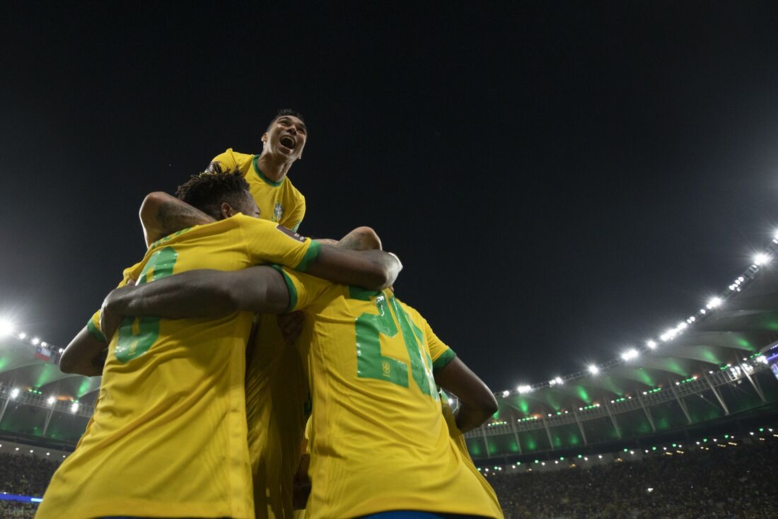 Brasil comemora vitória diante do Chile - Foto: Lucas Figueiredo/CB