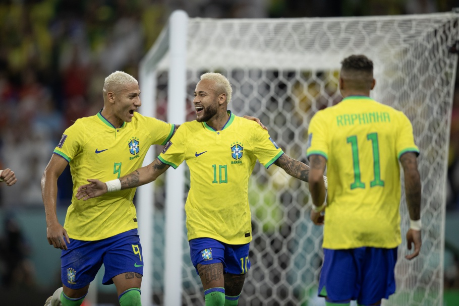 Brasil x Coreia pelas oitavas de final da Copa do Mundo do Catar. Richarlison e Neymar Créditos: Lucas Figueiredo/CBF