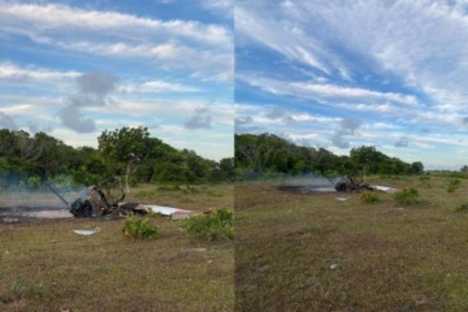 Aeronave caiu nesta segunda-feira (10/2) (Crédito: Material cedido ao Correio )