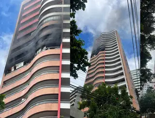 Vídeo: Incêndio atinge andar de edifício residencial em Fortaleza