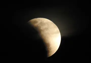 Eclipse lunar parcial fotografado da zona rural de Itapetim-PE em 2019. Foto: João Paulo Pereira