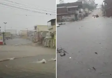 Chuvas registradas em Bezerros, no Agreste, durante o fim de semana �- Foto: Reprodução/WhatsApp